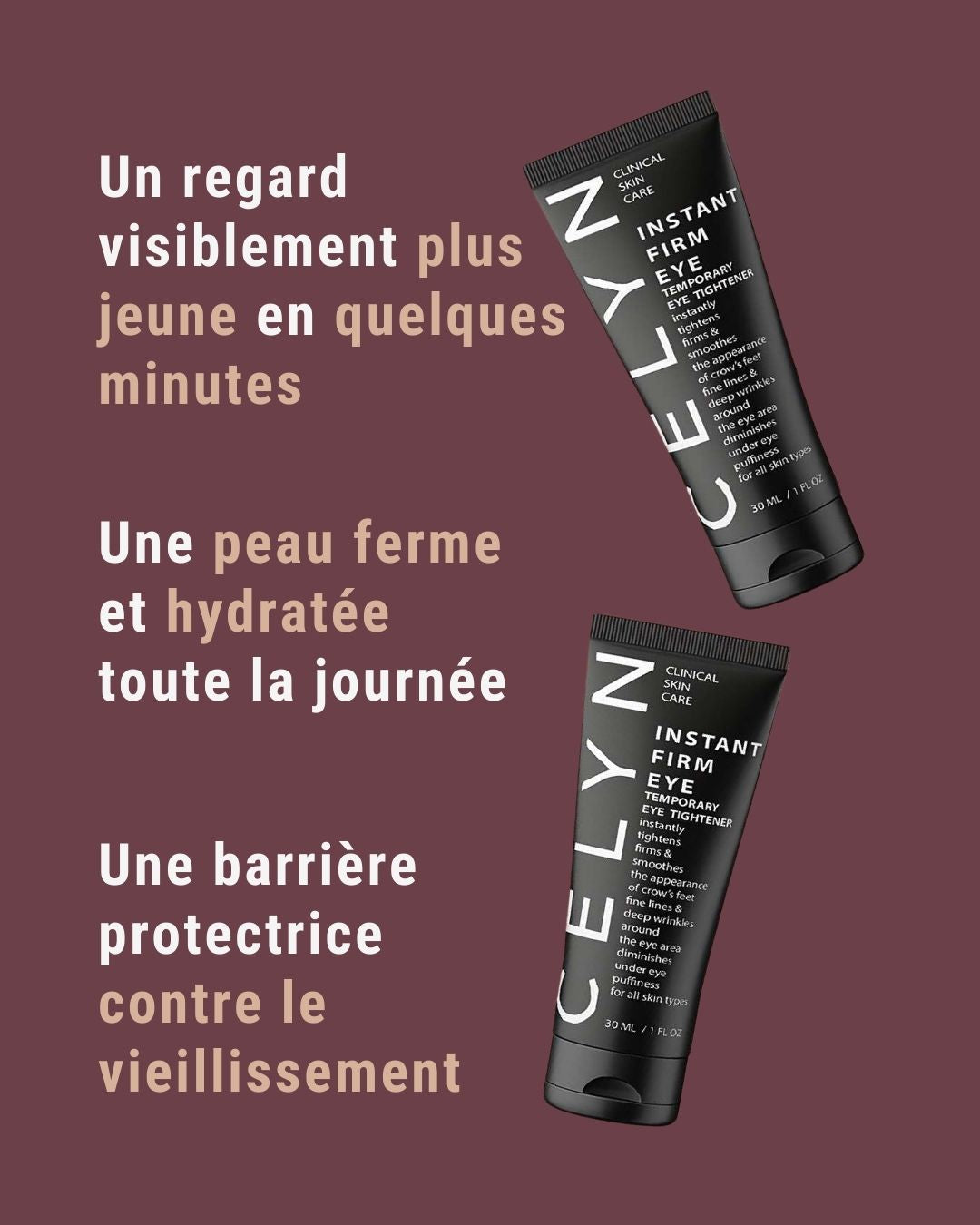 Crème Anti-Rides Instantanée ｜ Lisse les Poches & Rides en 90 Secondes